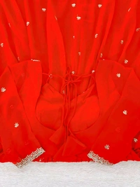 Red Georgette Embroidery Anarkali Suit Set with Dupatta Ready to Wear for Celebrations - Scarlet, L