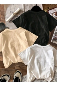 3pcs Set Casual Minimalist Retro American Style English Text Graphic Cropped Bodysuit - Women Summer
- XL