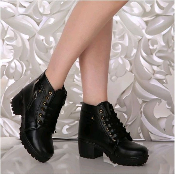 Women Stylish Ladies casual Boots for Girls (R-Boot-004-P-10) Boots For Women (Pink, 10) - Black, IND-6