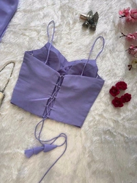 Lavender Flare Fish cut lehnga - Free Size, Blue Bell