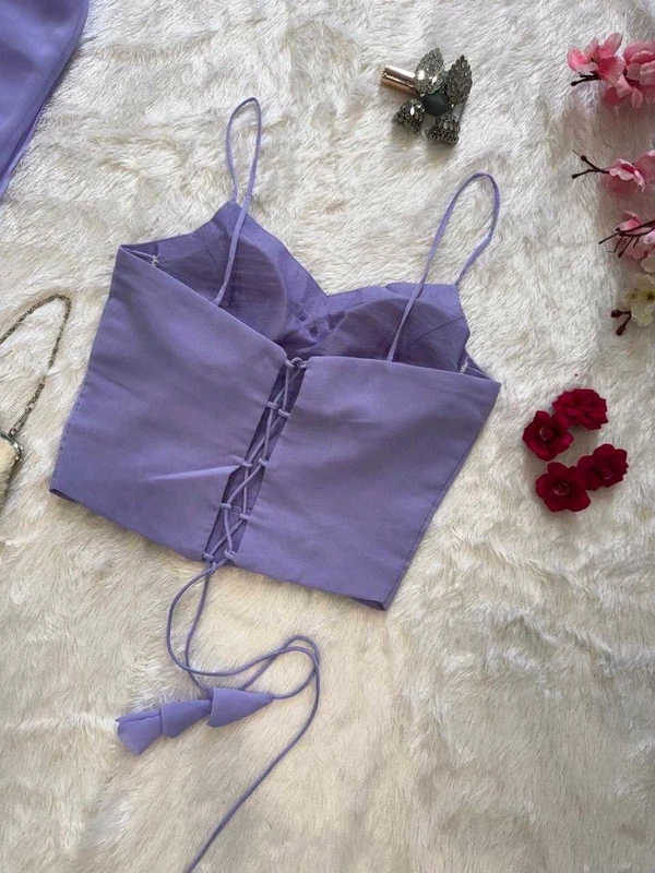 Lavender Flare Fish cut lehnga - Free Size, Blue Bell