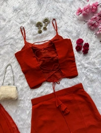 Lavender Flare Fish cut lehnga - L, Red