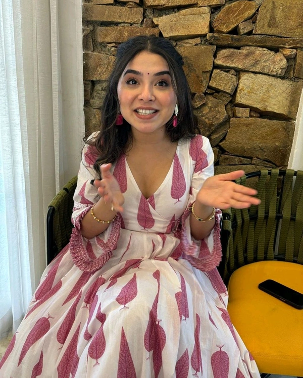 Women Cotton Pink Anarkali Kurta Pant and Dupatta set - XL, Rouge