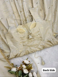 Off White Cosmos Gold Embroider Work Salwar Suit
- L, Chino
