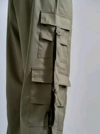 Women’s Cargo Pants Loose Fit Baggy Trousers with Pockets | High Waist Wide Leg Streetwear Joggers | Casual Cargo Polyester Pants - XXXL, Green