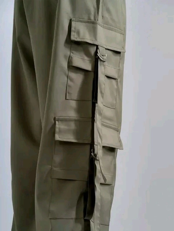 Women’s Cargo Pants Loose Fit Baggy Trousers with Pockets | High Waist Wide Leg Streetwear Joggers | Casual Cargo Polyester Pants - 4XL, Green