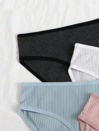 Women Soft Cotton Hipster Ladies Plain Bright Panty/Innerwear Inner Elastic Underwear Combo Pack 2, 4 (Colour May Very)
- L