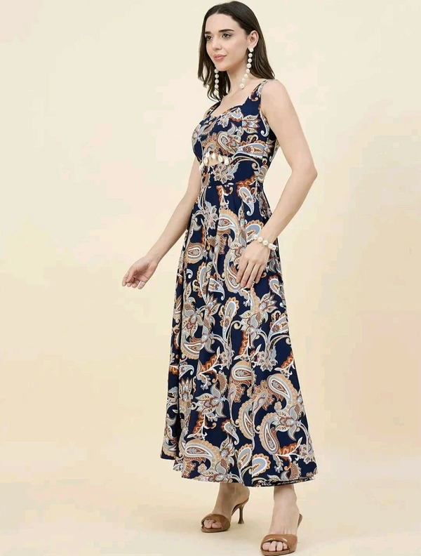 Women Ethnic Motifs Printed Cut-Outs Crepe Fit & Flare Dress - M, Black