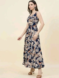 Women Ethnic Motifs Printed Cut-Outs Crepe Fit & Flare Dress - XL, Black