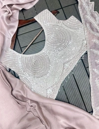 Women’s Ready to Wear Embroidered Saree with Sequence Work and Stitched Blouse | Heavy Rangoli Saree for Women
- Free Size, Vanilla Ice