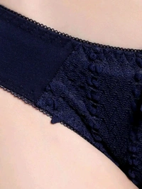 Womens Elegant Floral Print Padded Underwired Bra and Panty Set - 34B, blue