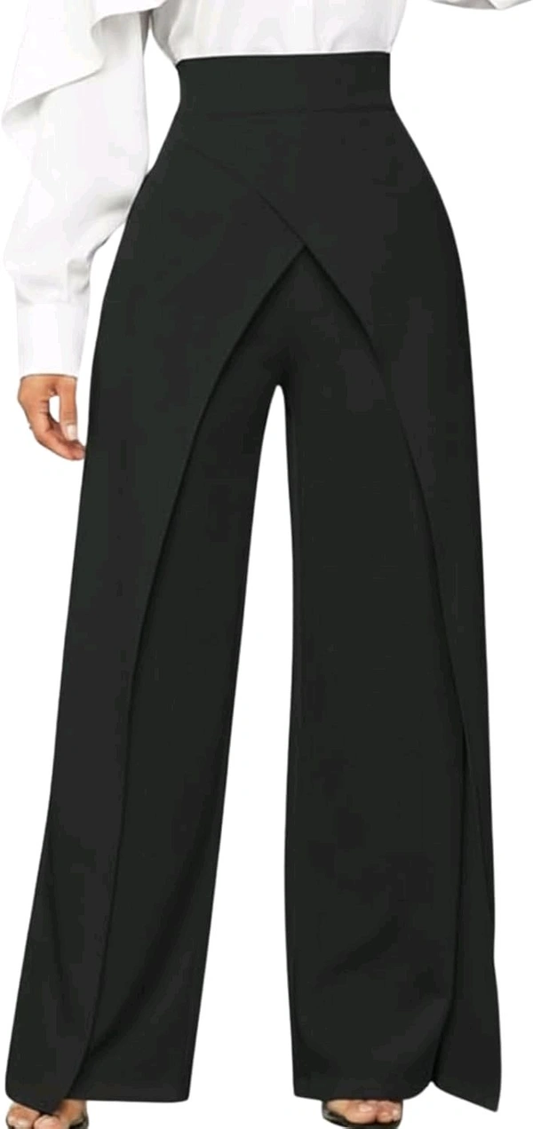 Women Loose Fit Beige Lycra Blend Trousers
- M, Black
