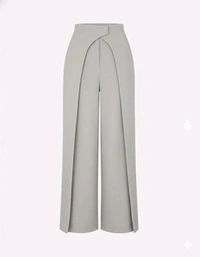 Women Loose Fit Beige Lycra Blend Trousers
- S, Light Grey