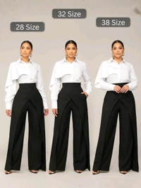 Women Loose Fit Beige Lycra Blend Trousers
- S, Black