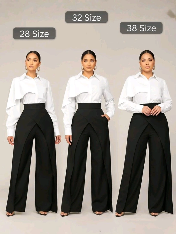 Women Loose Fit Beige Lycra Blend Trousers
- S, Black