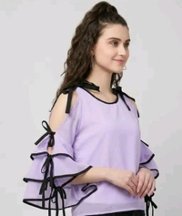 Women's top for Summer Georgette Dori Design in Cap Sleeve Casual Top for Women/Girls Top - L, Snuff