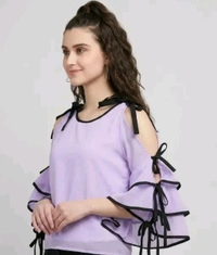 Women's top for Summer Georgette Dori Design in Cap Sleeve Casual Top for Women/Girls Top - M, Snuff