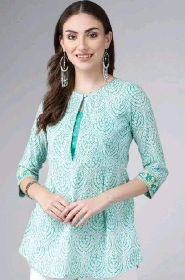 Rain & Rainbow Printed Pure Cotton Straight Kurta for Women (Orange)
- S, Turquoise Blue