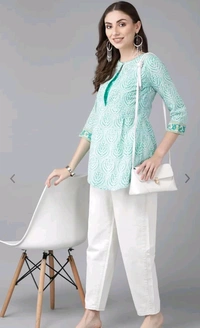 Rain & Rainbow Printed Pure Cotton Straight Kurta for Women (Orange)
- S, Turquoise Blue