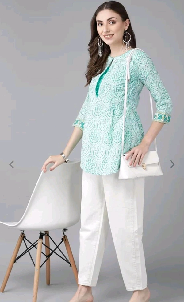 Rain & Rainbow Printed Pure Cotton Straight Kurta for Women (Orange)
- S, Turquoise Blue