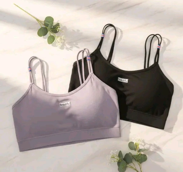 Combo of 2 Women’s Stylish Double Strap Bra | Seamless Padded Slip-On | Soft Stretchable Fabric | Daily Wear (ANY COLOUR SEND)
- 34B, Black