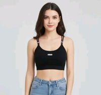 Combo of 2 Women’s Stylish Double Strap Bra | Seamless Padded Slip-On | Soft Stretchable Fabric | Daily Wear (ANY COLOUR SEND)
- 34B, Black