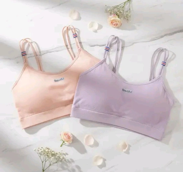 Combo of 2 Women’s Stylish Double Strap Bra | Seamless Padded Slip-On | Soft Stretchable Fabric | Daily Wear (ANY COLOUR SEND)
- 34B, Amethyst Smoke