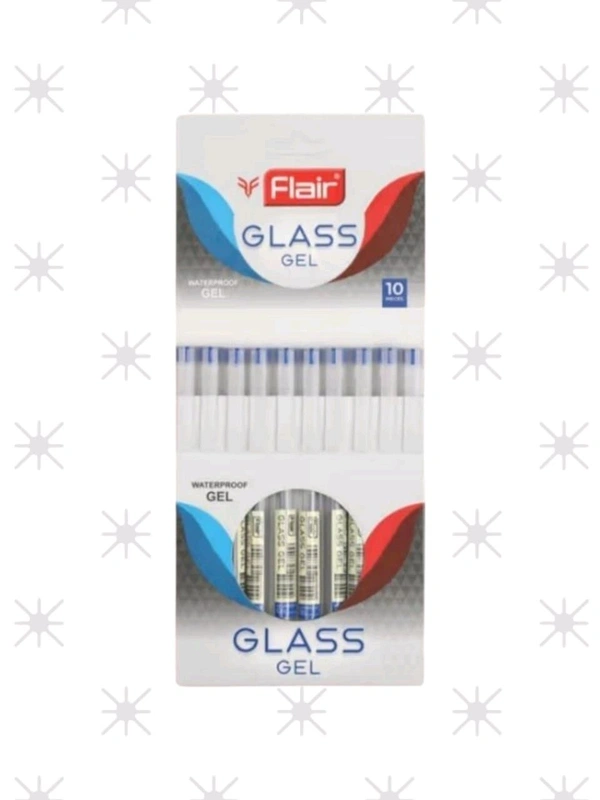 Flair Glass Gel Pen (Pack Of 10) - Blue