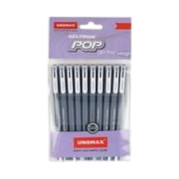 Unomax Geltron Pop Gel Pen Set Of 10 Pens - Black