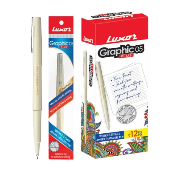 Luxor Graphic 05 Pen (12 Pcs) - Black