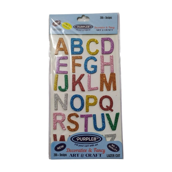 Glitter Foam Sticker Decorative Alphabet Multicolour 