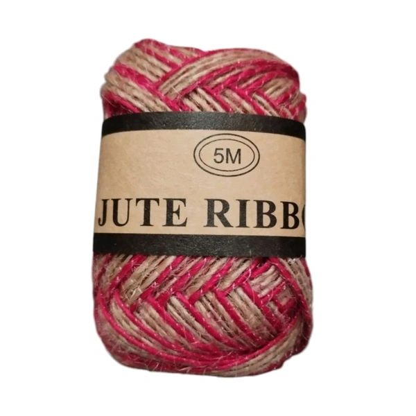 Jute Ribbon For Craft With Red Border| 5 Meter Length