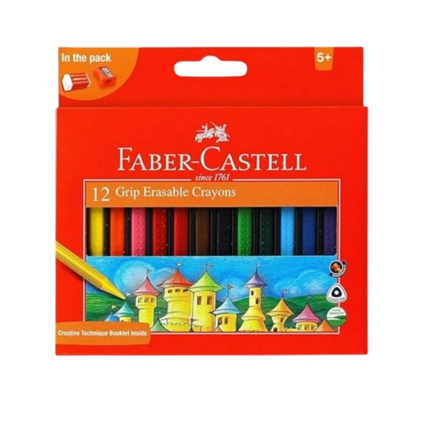 Faber Castell 12 Grip Erasable Crayons
