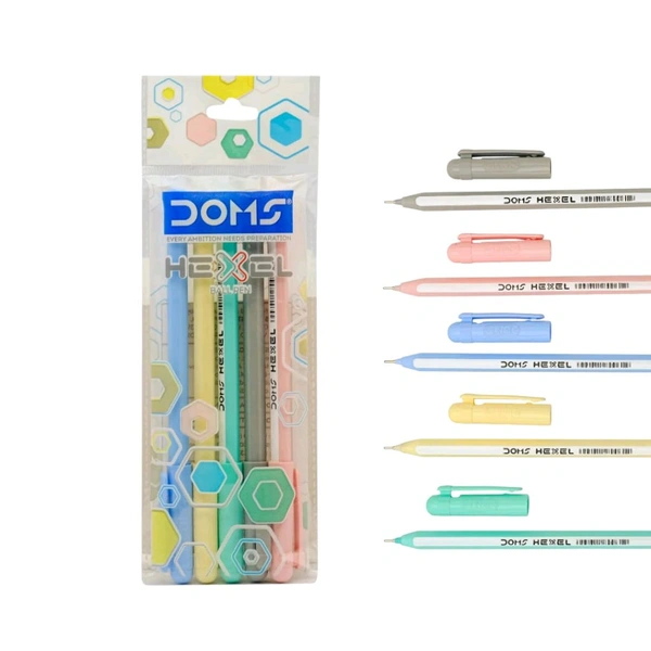 DOMS HEXAL Ball pen Set Of 5 Pcs (Blue)