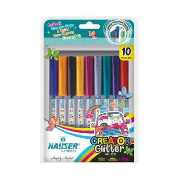 Hauser Glitter Gel Pen Set Of 10 Pens 