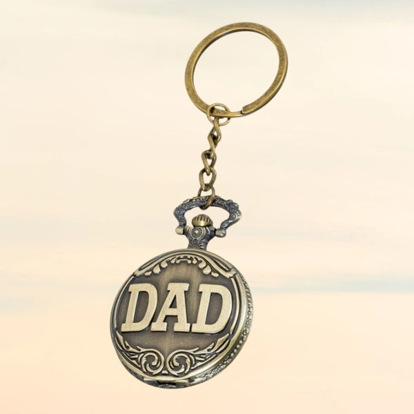 Designer Pocket Watch Vintage Metal Keychain DAD 