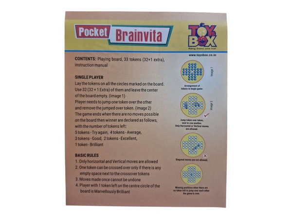 ToysBOX Pocket Brainvita Travel Game
