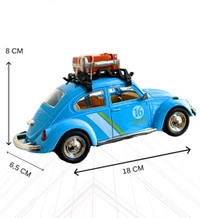 Vintage Volkswagon Beetle Diecast Car With Surfboard