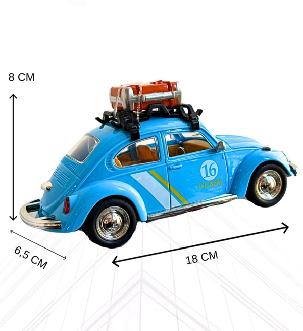 Vintage Volkswagon Beetle Diecast Car With Surfboard