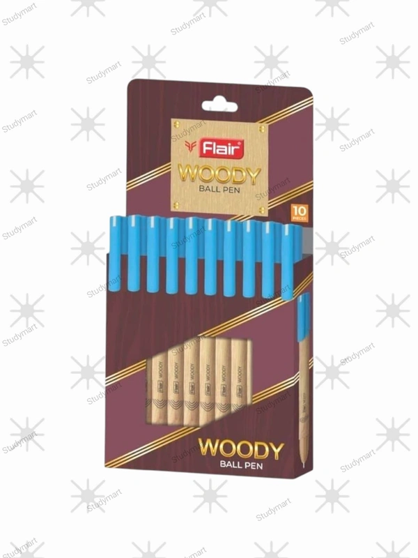 Flair Woody Ball Pen Blue Colour ( Pack Of 10) 