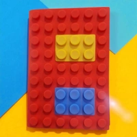 A6 Lego Diary Single Line 160 Pages - Red