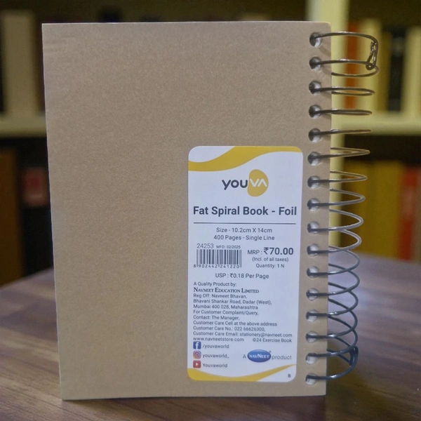 Navneet Youva Fat Spiral Book 400 Pages (10.2 Cm X 14 Cm)