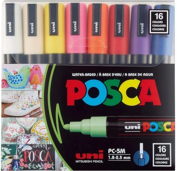 Posca POSCA 5M 1.8-2.5 mm Bullet Shaped Paint Marker Pen 16 Shades