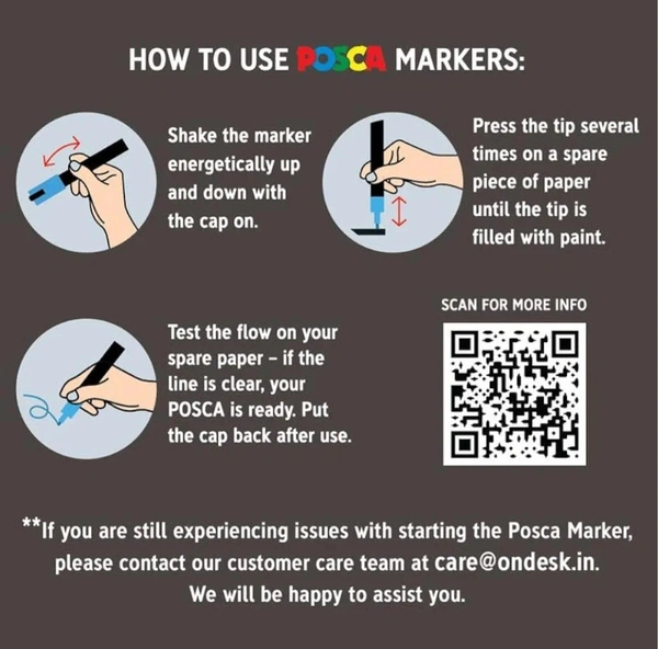 Posca POSCA 5M 1.8-2.5 mm Bullet Shaped Paint Marker Pen 16 Shades