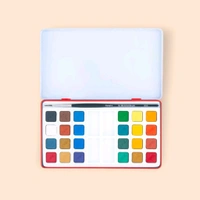 Camel Artist Water Colour Cake 24 Shades with Synthetic Hair Brush