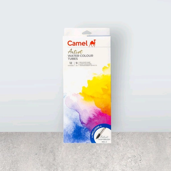 Camel Artist Water Colour Tube 12 shades - 9 ml Each