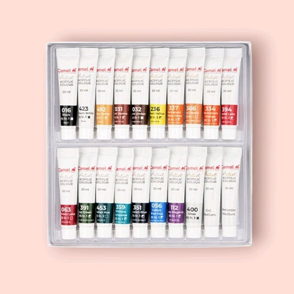 Camel Artist Acrylic Colour Tube 18 Shade - 20 ml Each