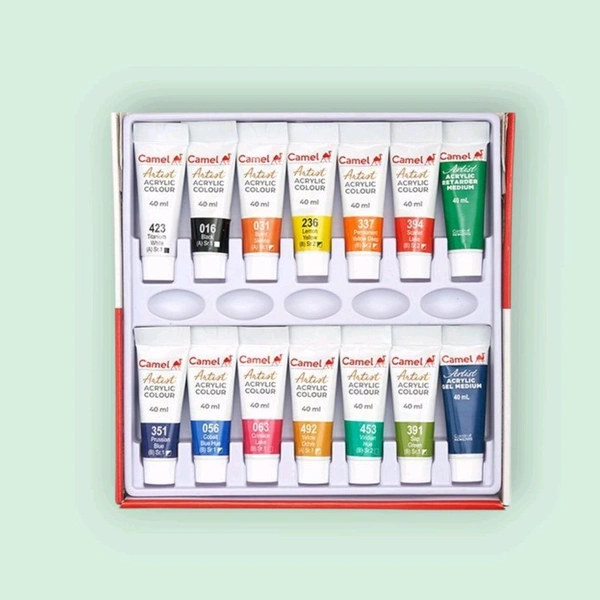 Camel Artist Acrylic Colour Tube 12 Shade - 40 ml Each