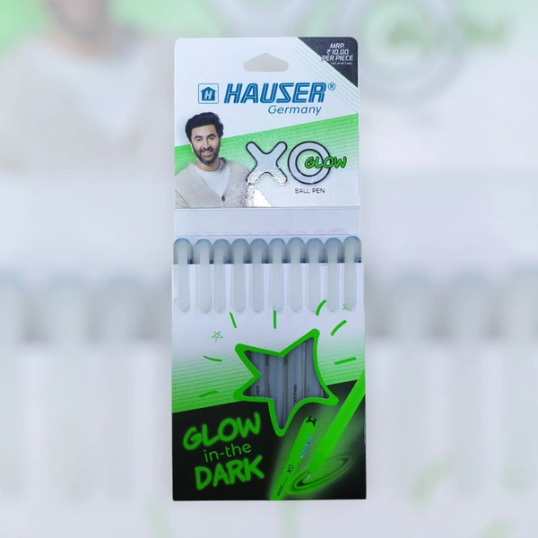 Hauser XO Glow In The Dark Ball Pen ( Pack Of 10) - Black