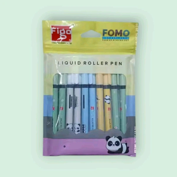 Figo Fomo Panda Liquid Roller Pen Blue (Pack Of 10)